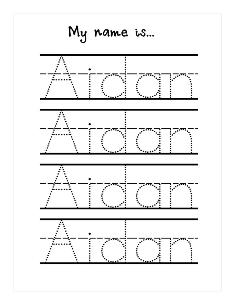 Free Printable Name Tracing Worksheet