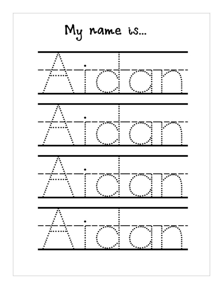 Name Trace Worksheet DIGITAL FILE Printable For Pre Schoolers 