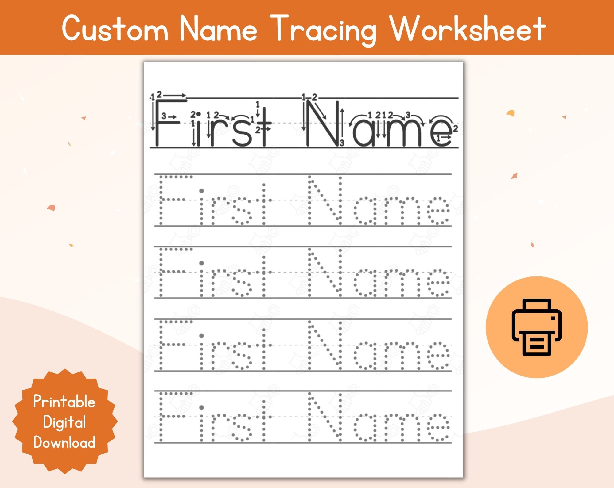 Preschool Name Tracing Printable