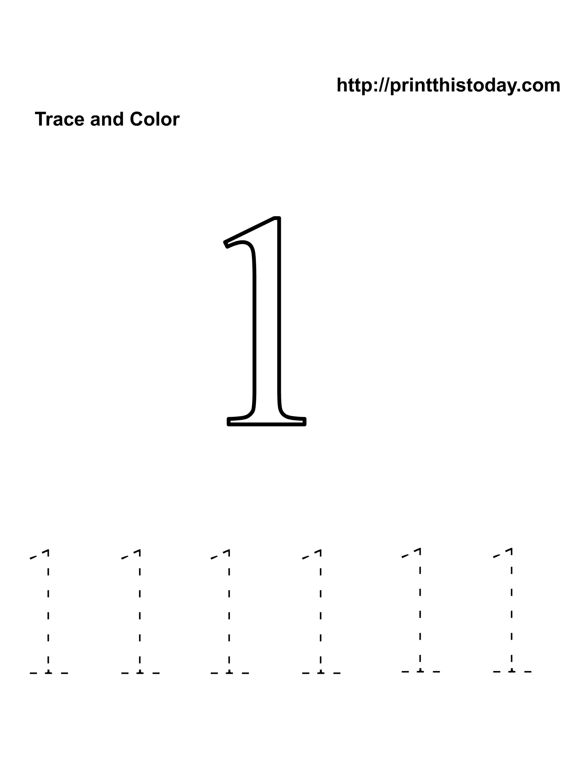 Number Tracing 1 Worksheet For Early Learning Number Tracing 1 Worksheet For Early Learning