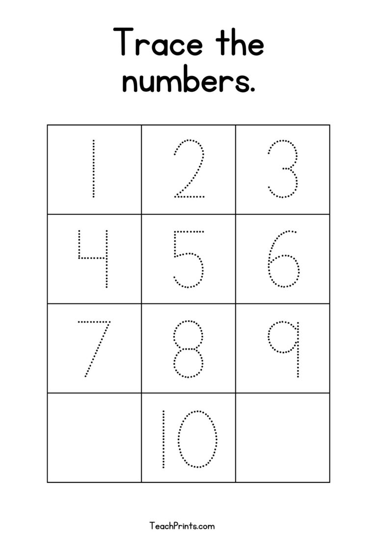 Number Tracing Worksheets Free Printables Teach Prints