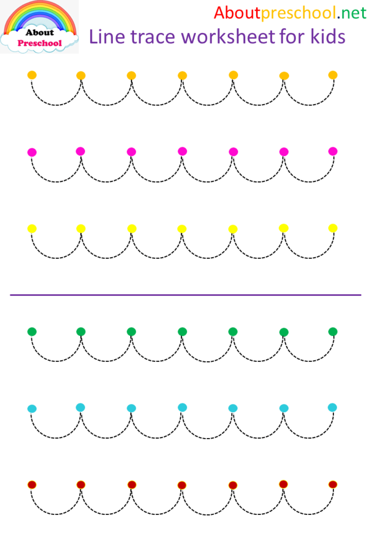 Preschool Line Tracing Printables