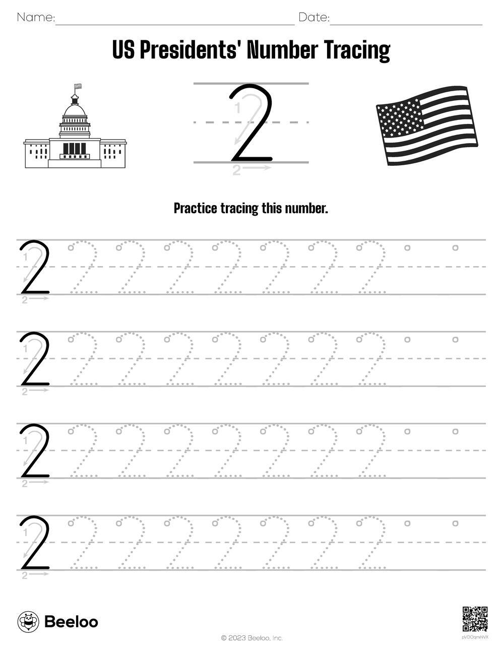 Presidents Day themed Word Tracing Worksheets Beeloo Printable Crafts And Activities For Kids
