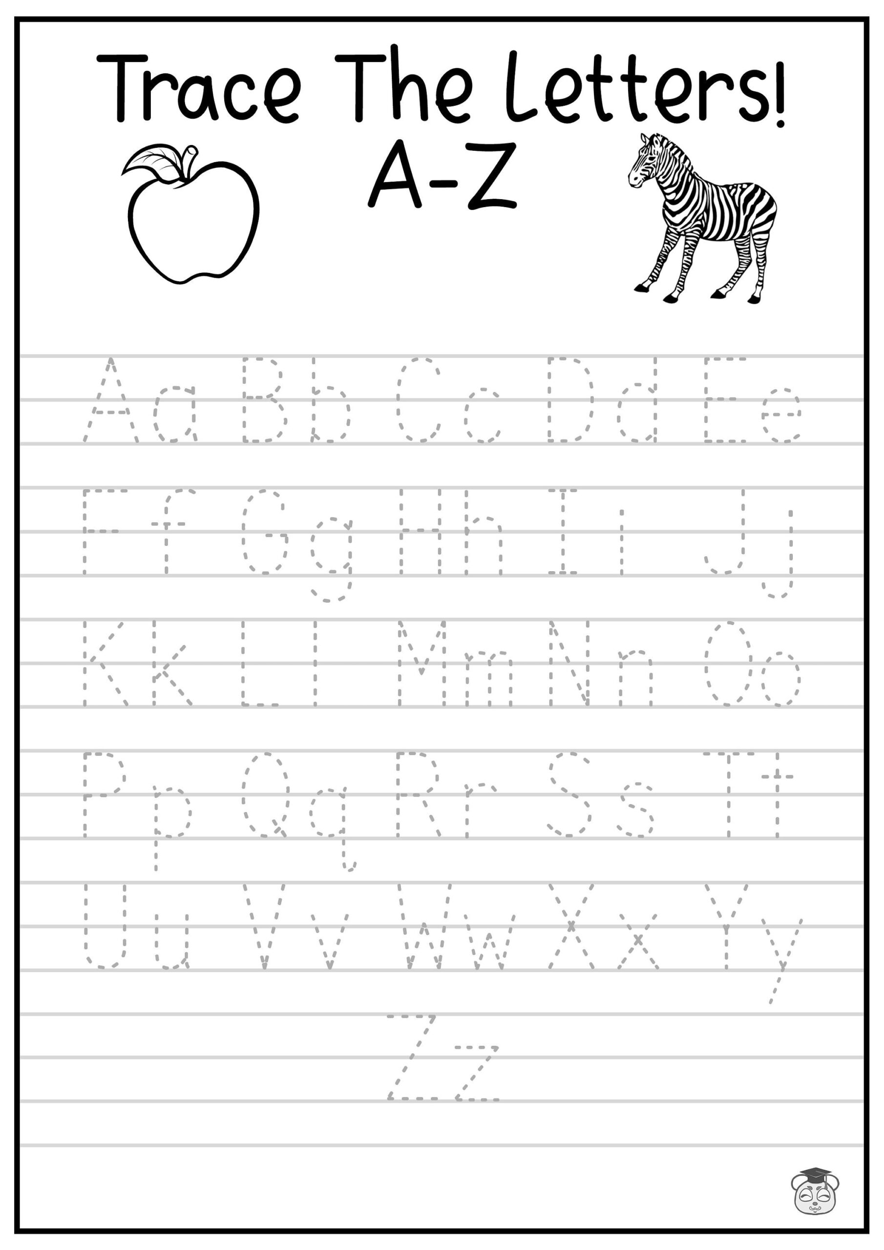 Printable A Z Letter Tracing Worksheet Capital And Lowercase Alphabetical Letter Tracing Ages 3 7 KG1 To Grade 2 