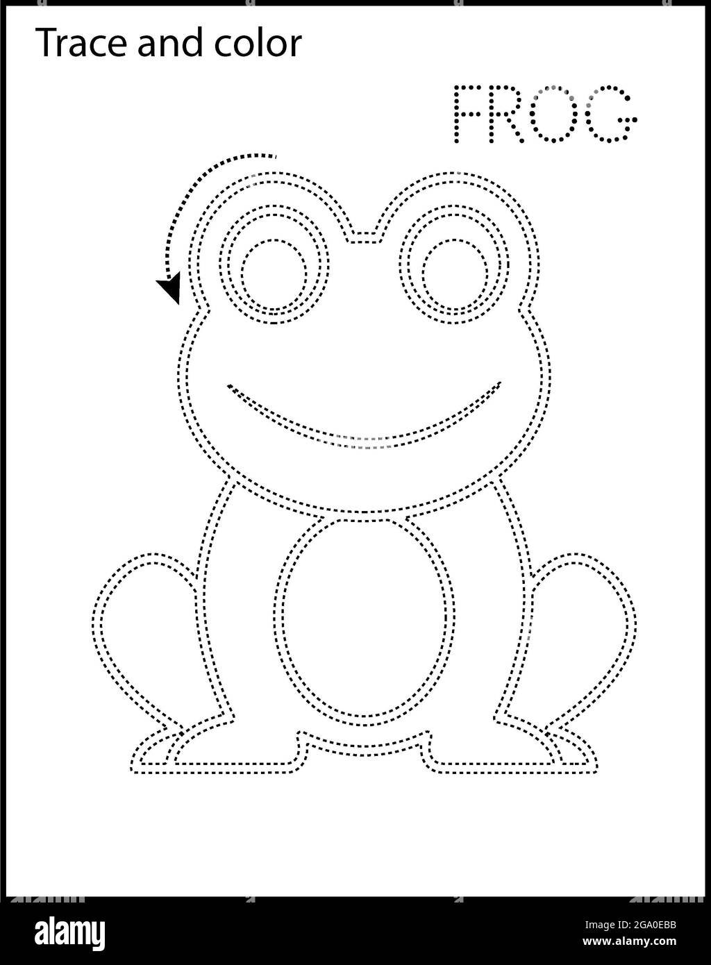 Printable Coloring Page For Kindergarten And Preschool Tracing Animal And Names Stock Photo Alamy