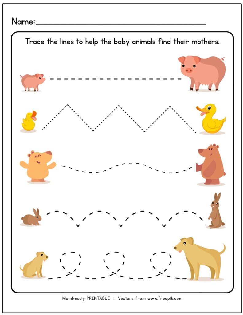 Tracing Lines Worksheets Free Printable