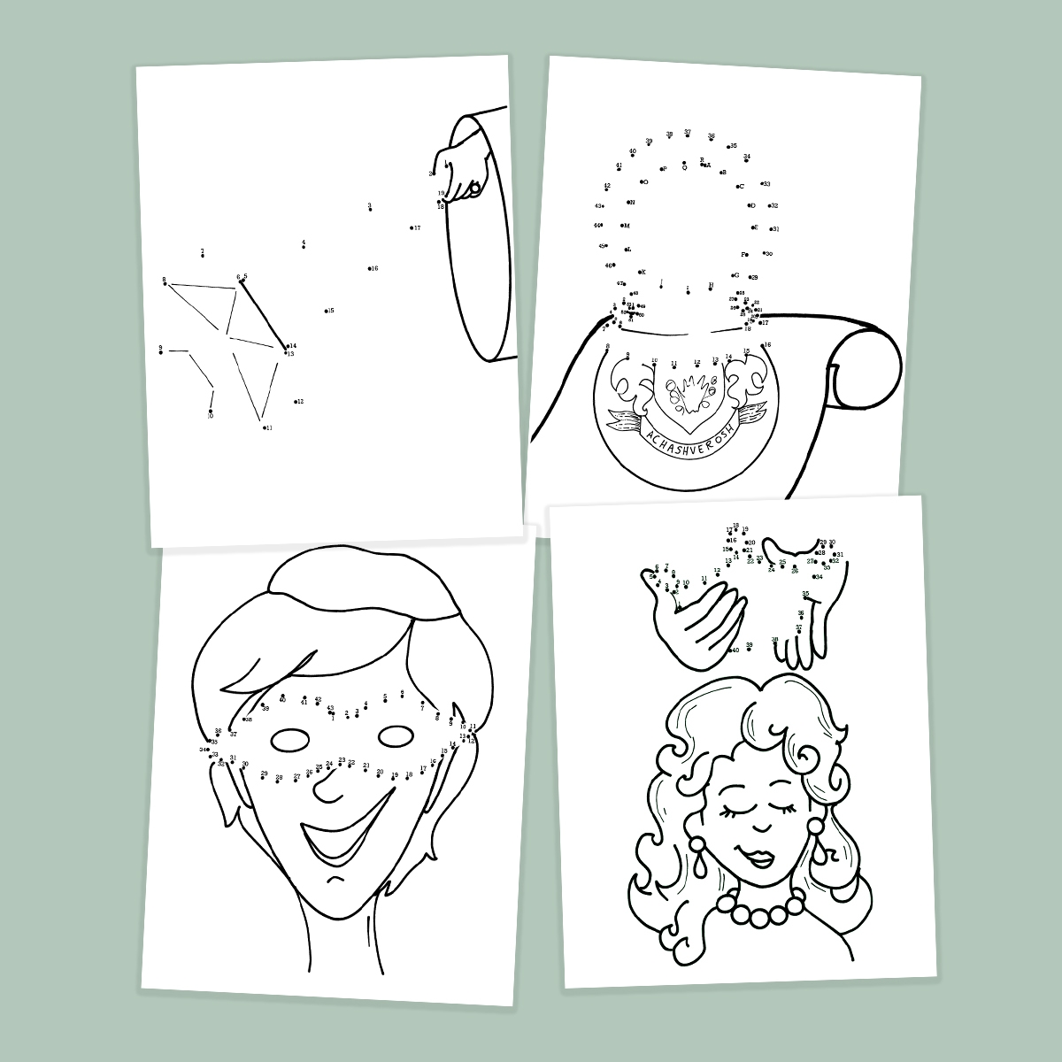 Tracing Purim Printable Worksheets For Preschool