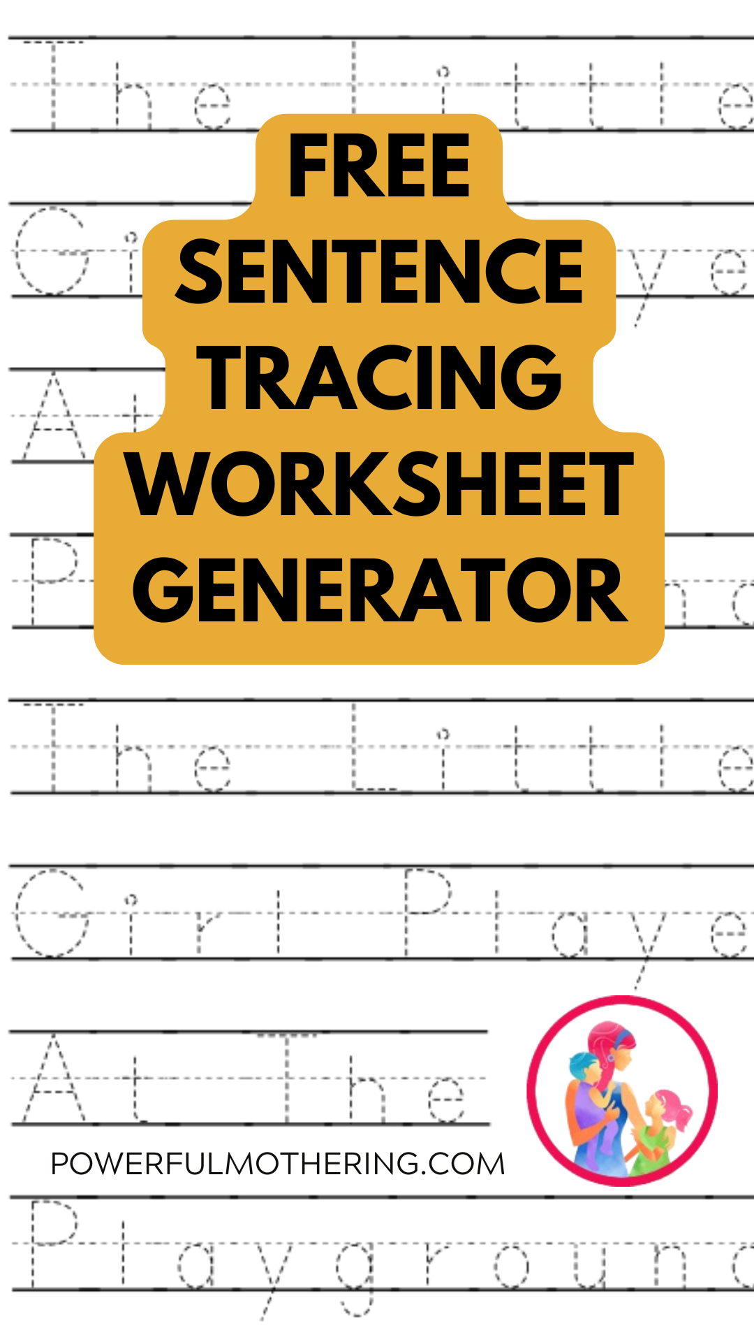 Free Printable Tracing Sentences Worksheets