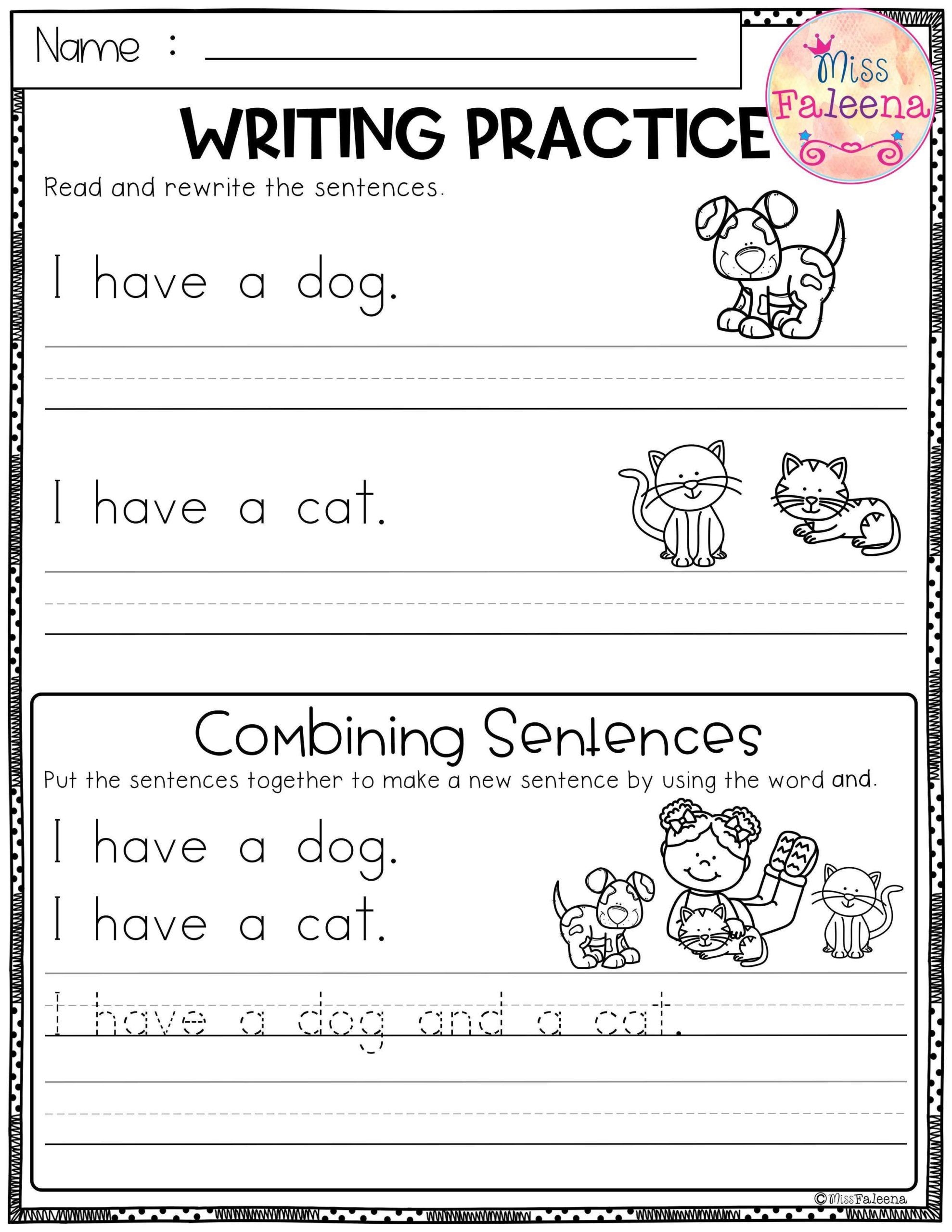 Sentence Tracing Worksheets Free 7F2 Writing Sentences Worksheets Library