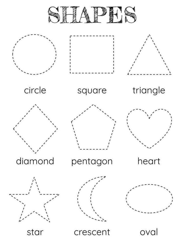 Tracing Worksheets Kindergarten Printable Traceable Shapes