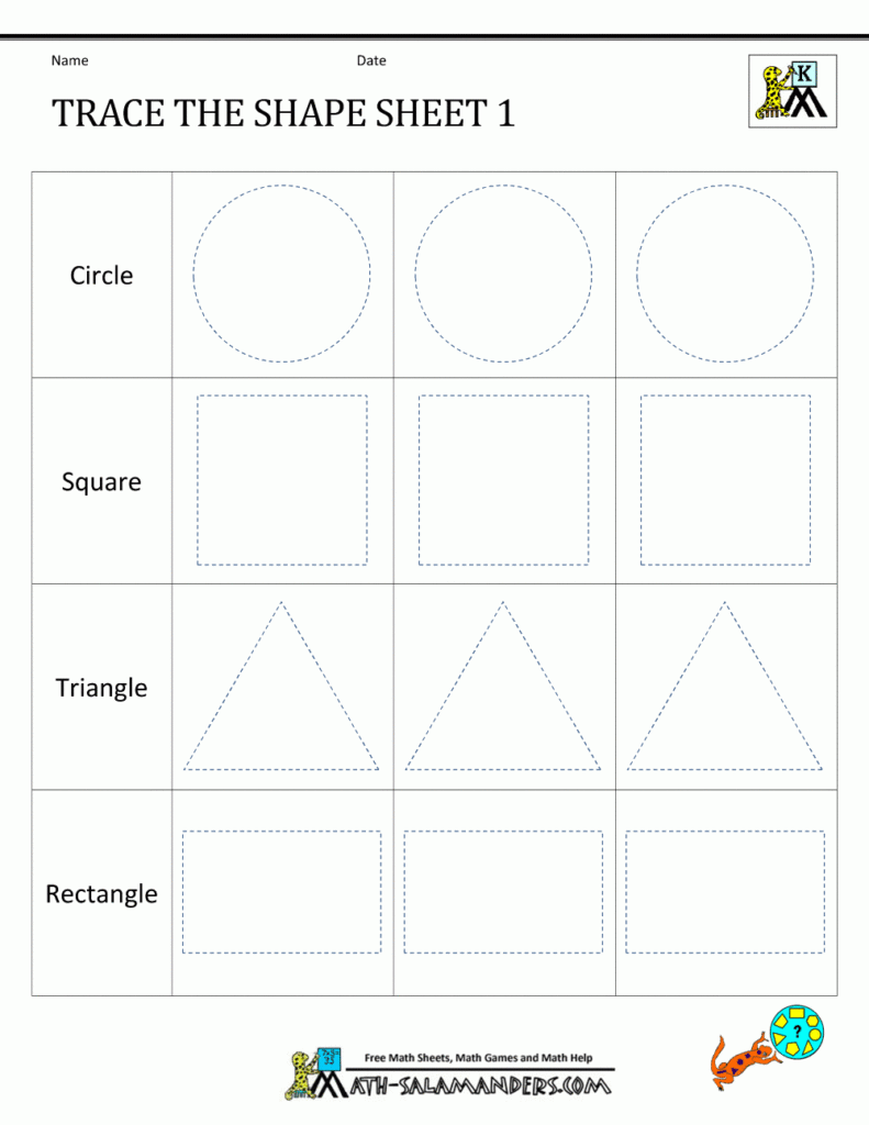 Shape Tracing Worksheets Free Printable Pdf