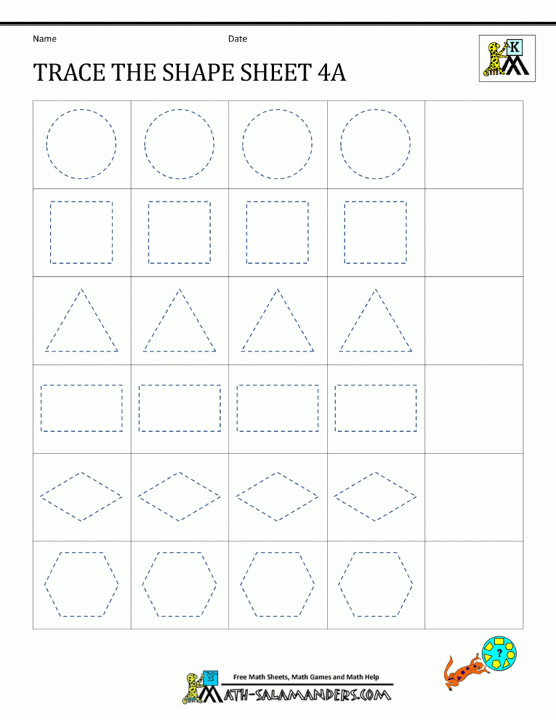 Free Printable Shape Tracing Worksheets