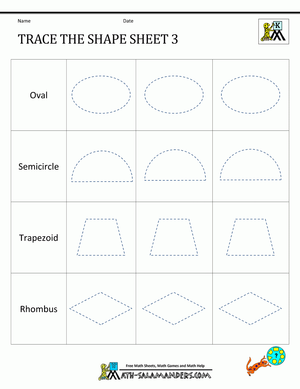 Shape Tracing Worksheets Kindergarten Shape Tracing Worksheets Kindergarten