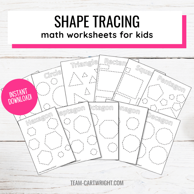 Free Printable Shapes Tracing Worksheets