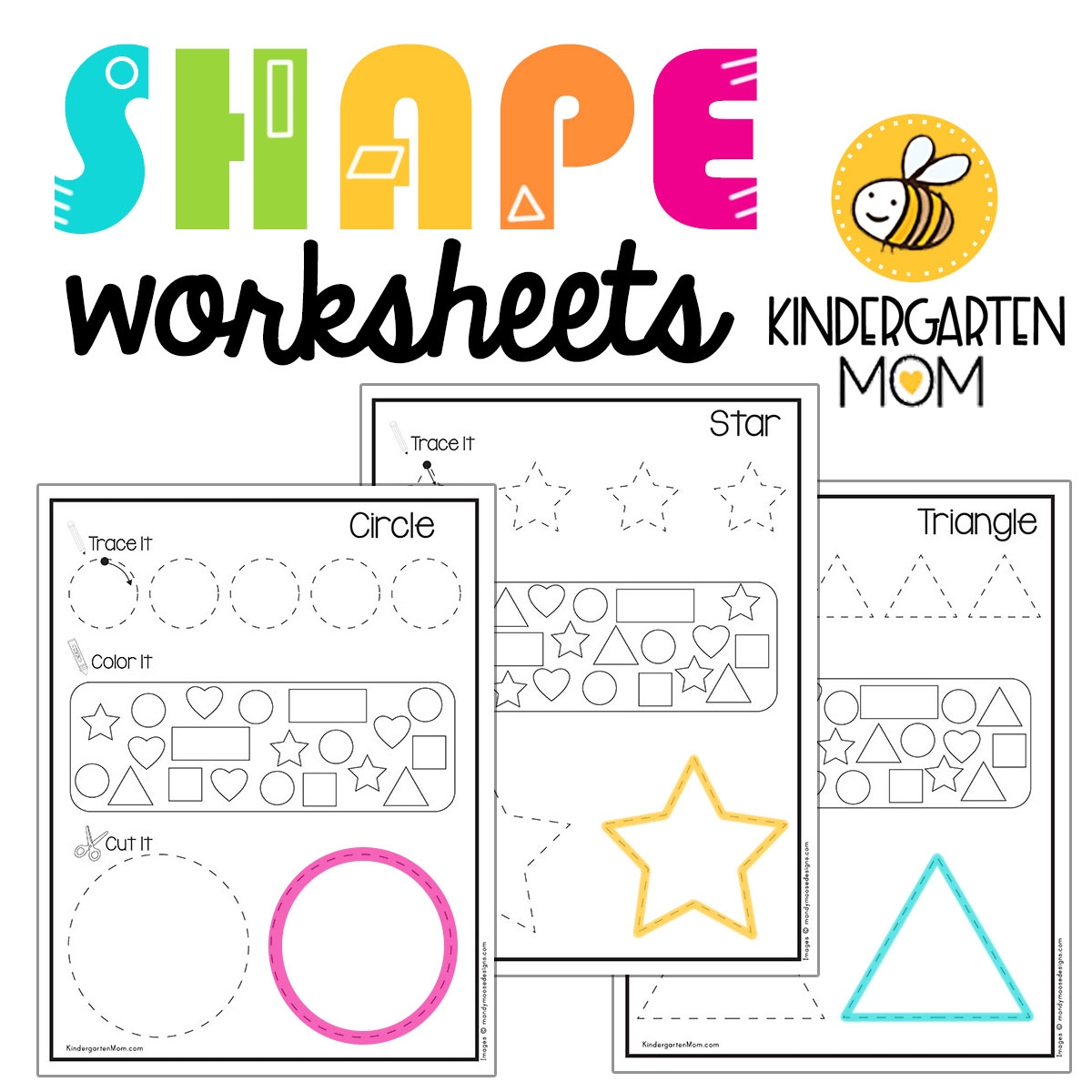 Free Printable Shape Tracing Worksheets