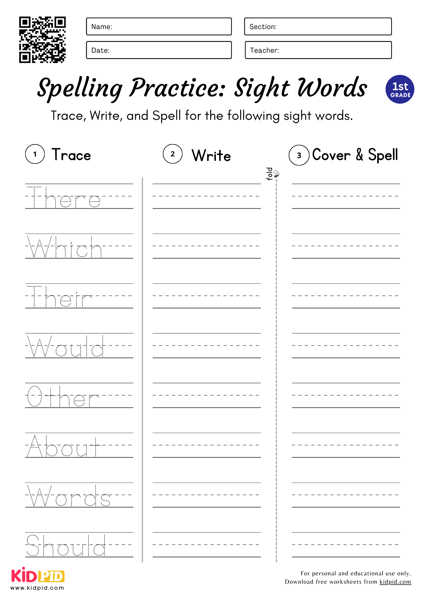 Sight Words Worksheet For Grade 1 Kidpid Sight Words Worksheet For Grade 1 Kidpid