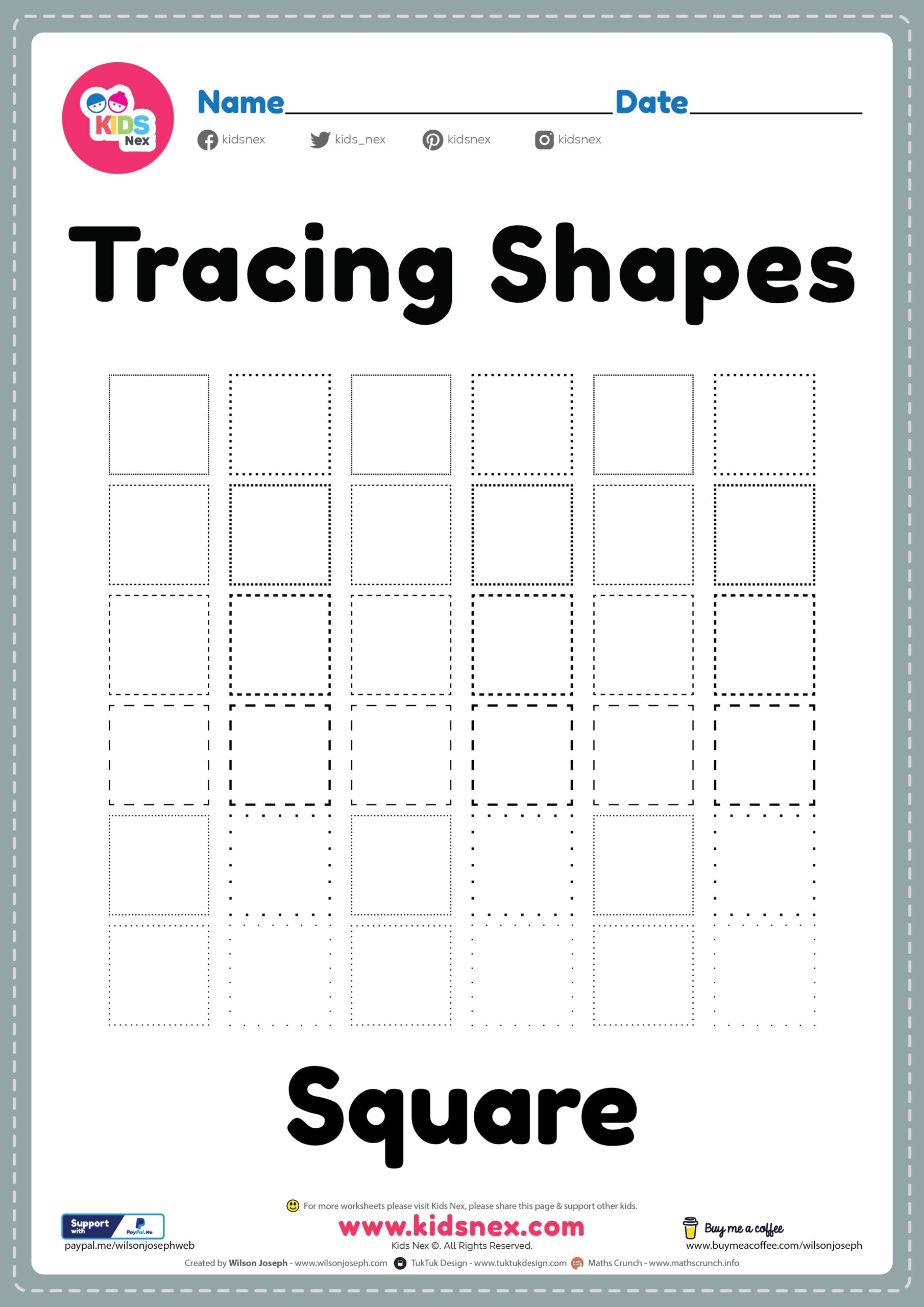 Shape Tracing Worksheets Free Printable Pdf