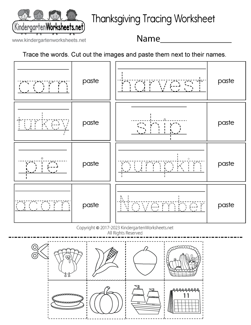 Free Printable Tracing Words Worksheets