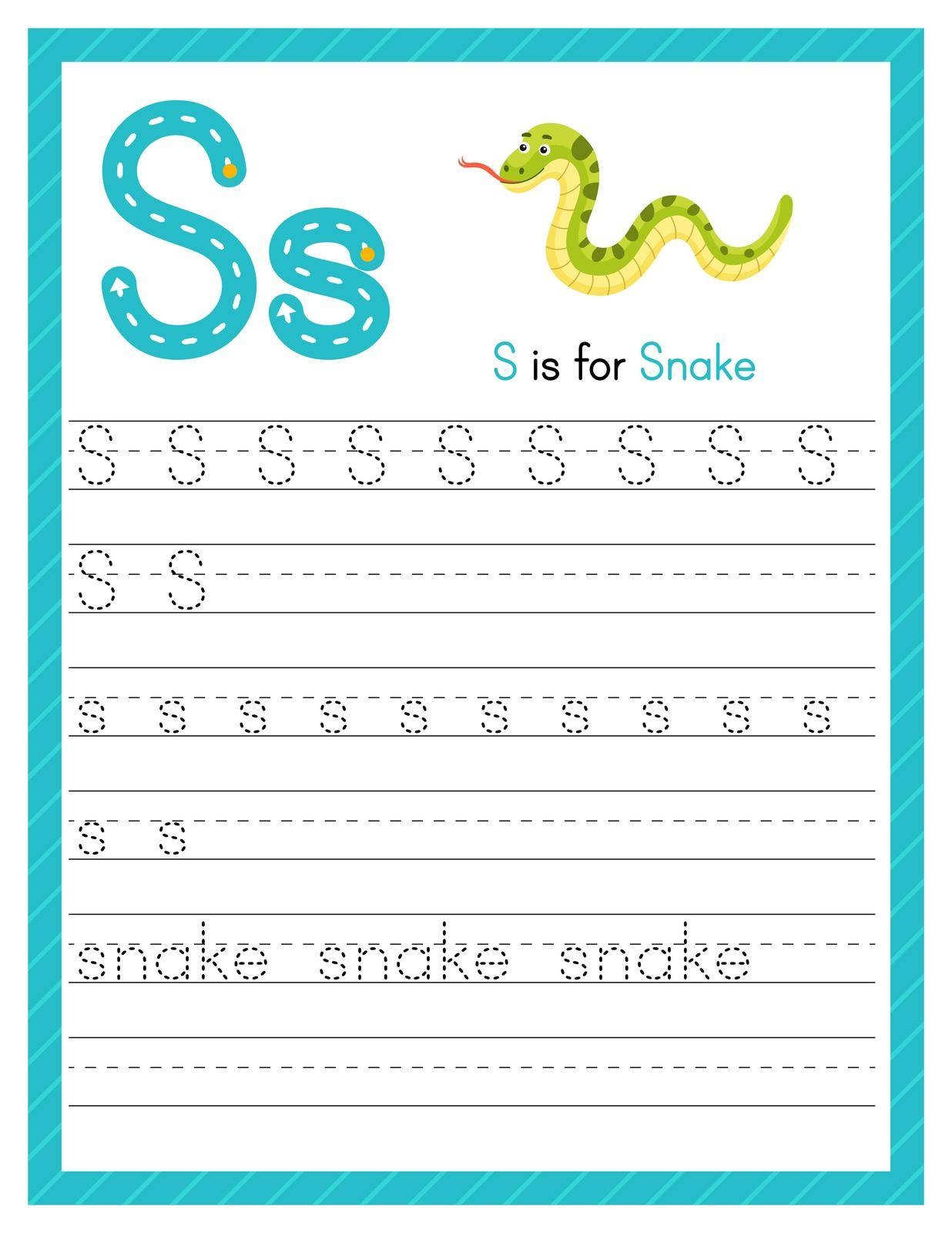 Trace Letter S Uppercase And Lowercase Alphabet Tracing Practice 