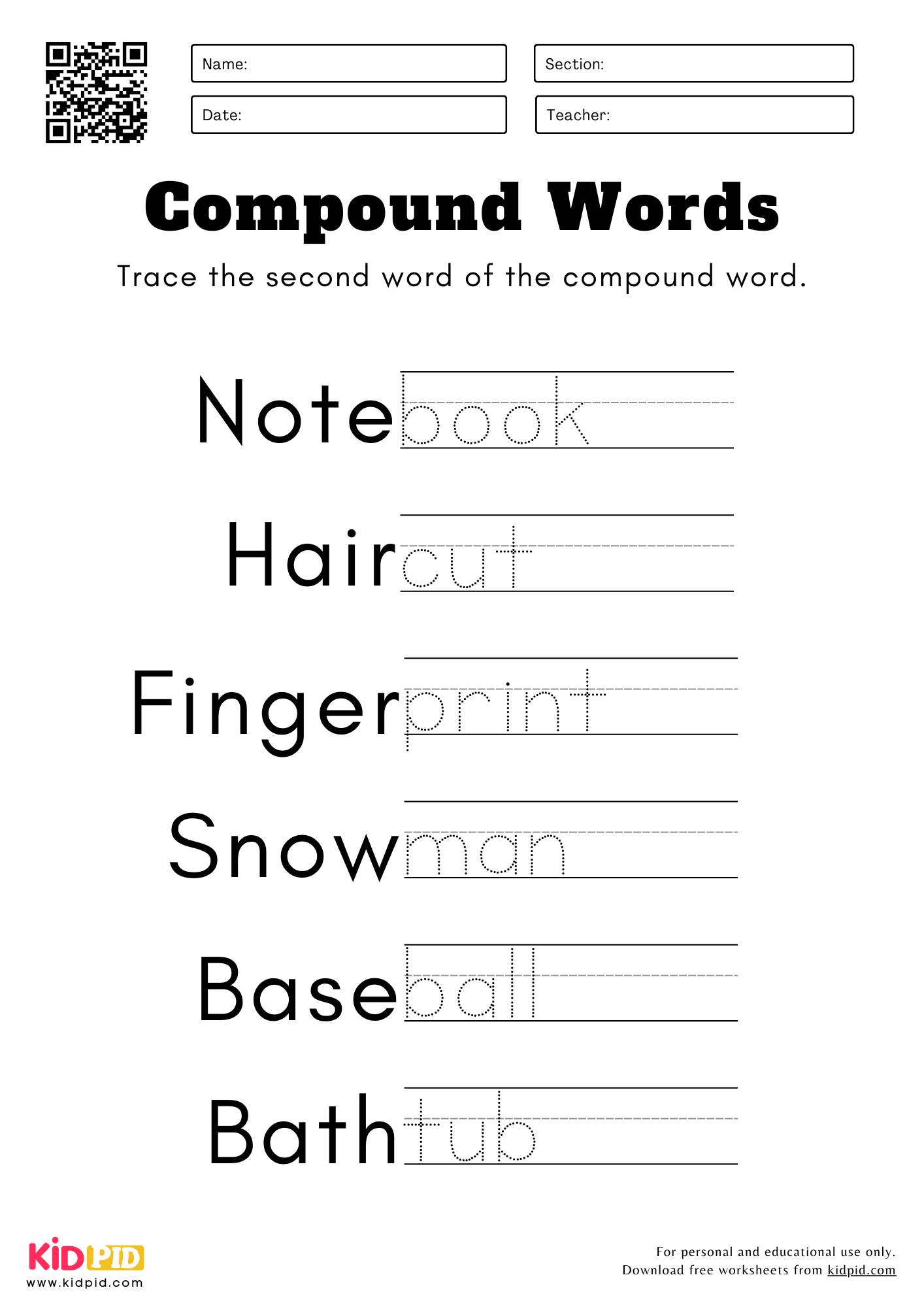 Free Word Tracing Worksheets For Kindergarten Free Word Tracing Worksheets For Kindergarten