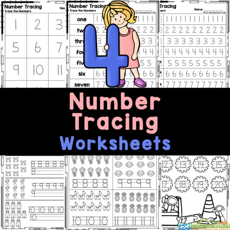 Free Number Tracing Worksheets Printable