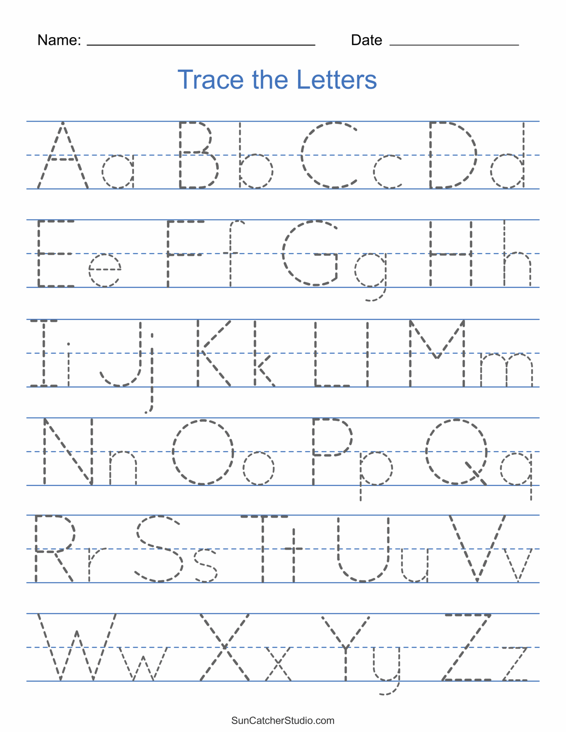Tracing Alphabet Letters Printable Handwriting Worksheets DIY Worksheets Library