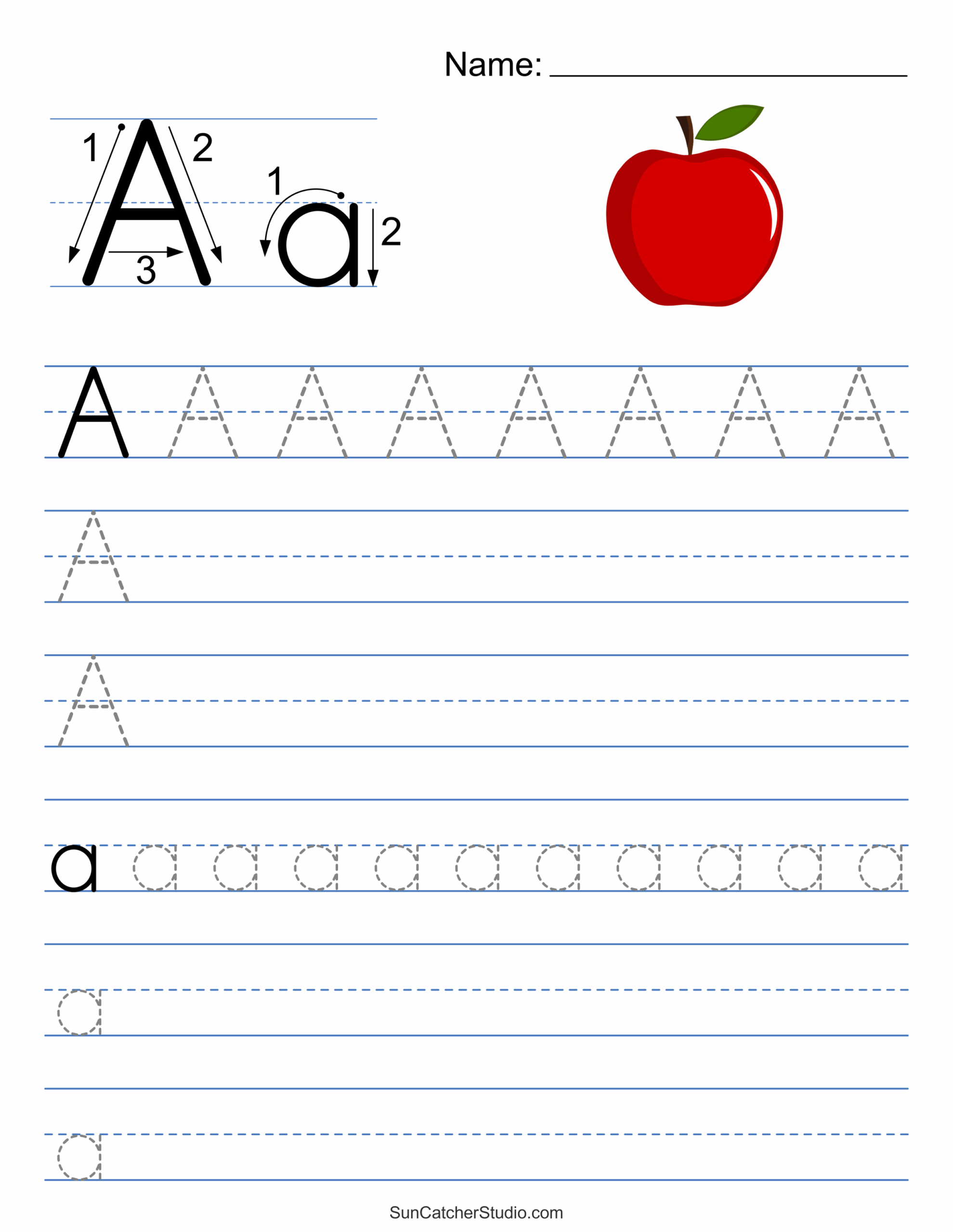 Free Printable Colorful Alphabet Tracing Worksheets