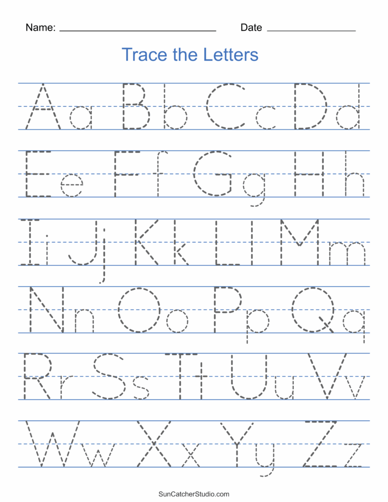 Tracing Alphabet Letters Printable Handwriting Worksheets Free 