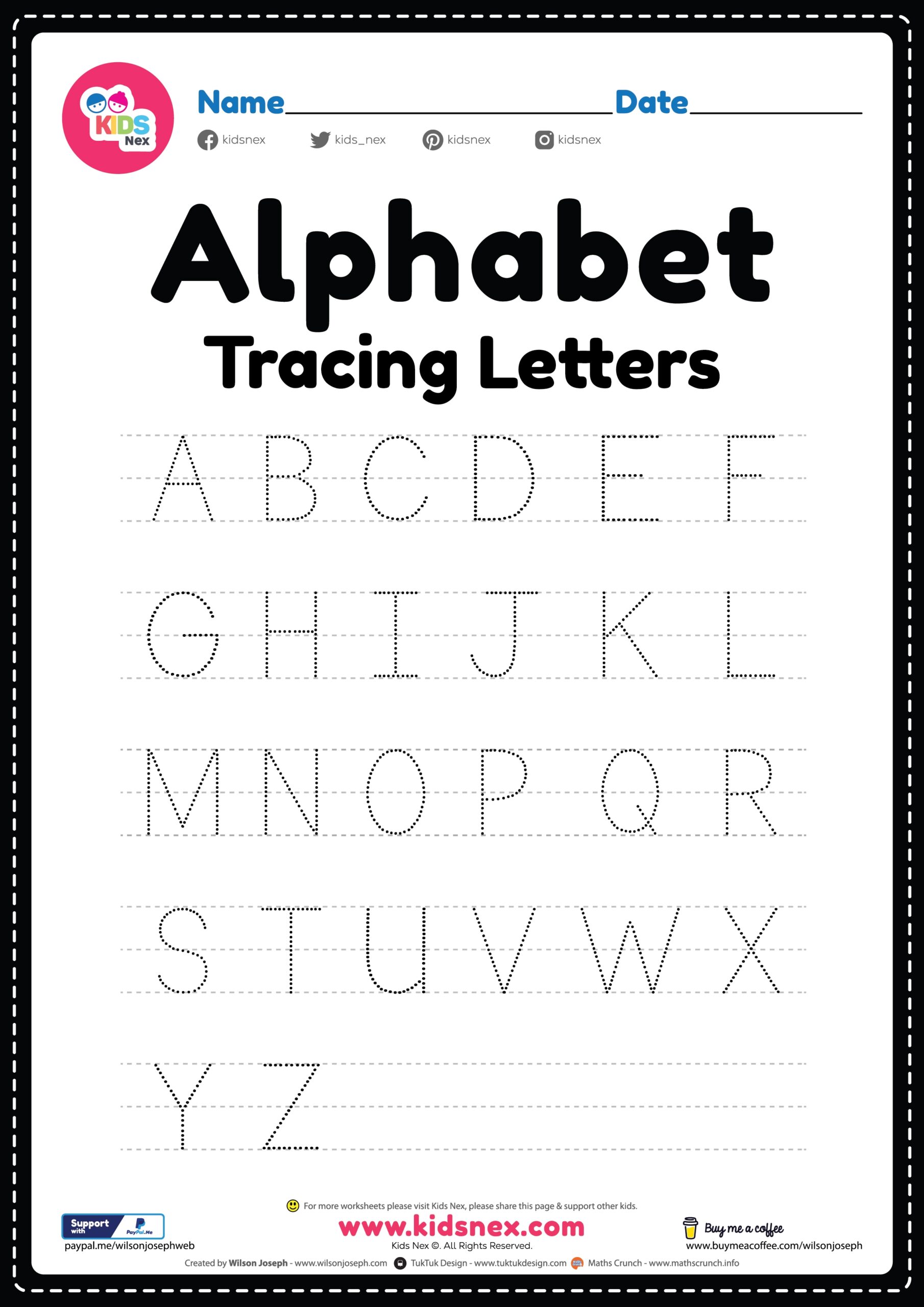Tracing Alphabet Worksheets Free Printable