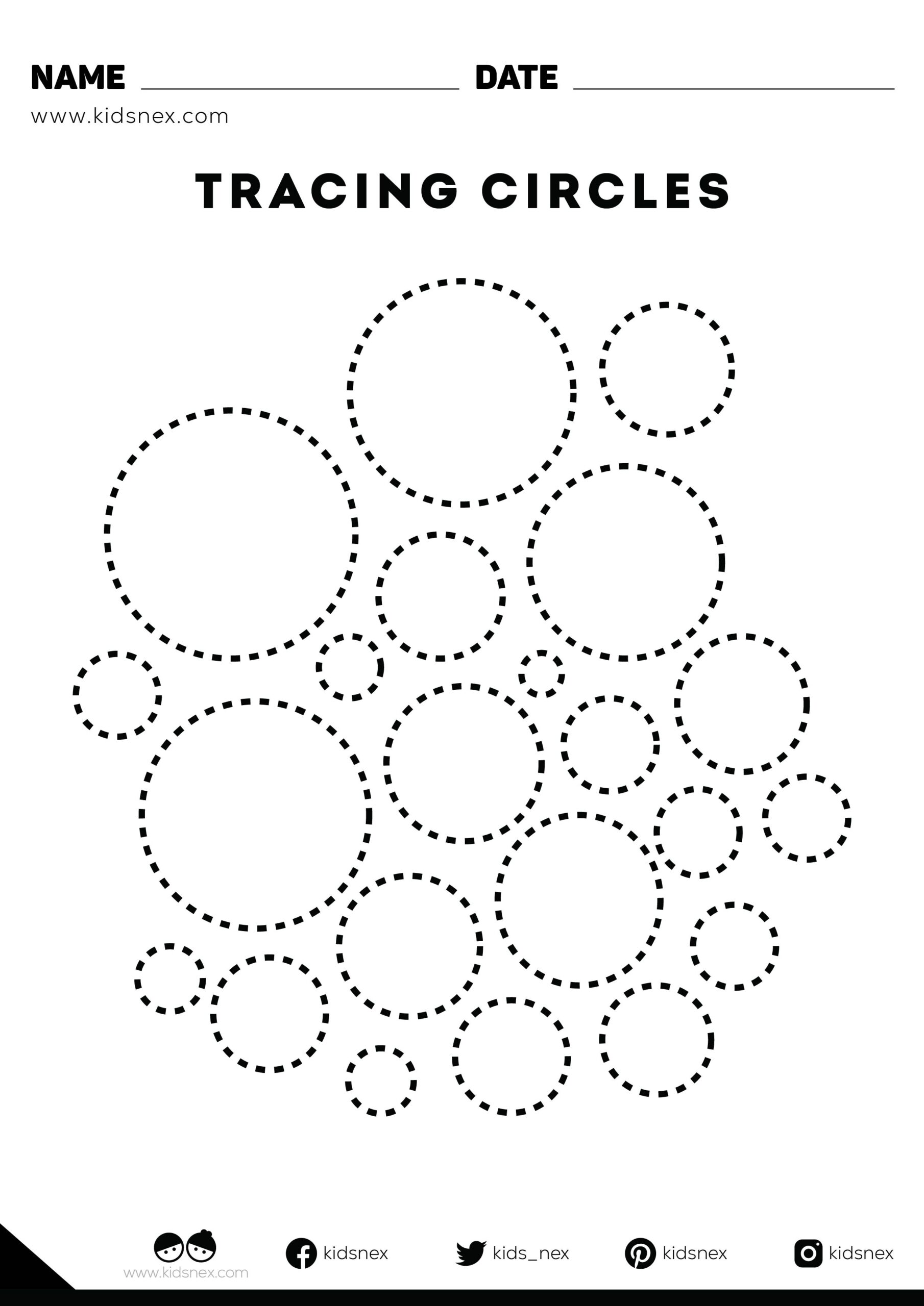 Tracing Circles Free Printable KidsNex