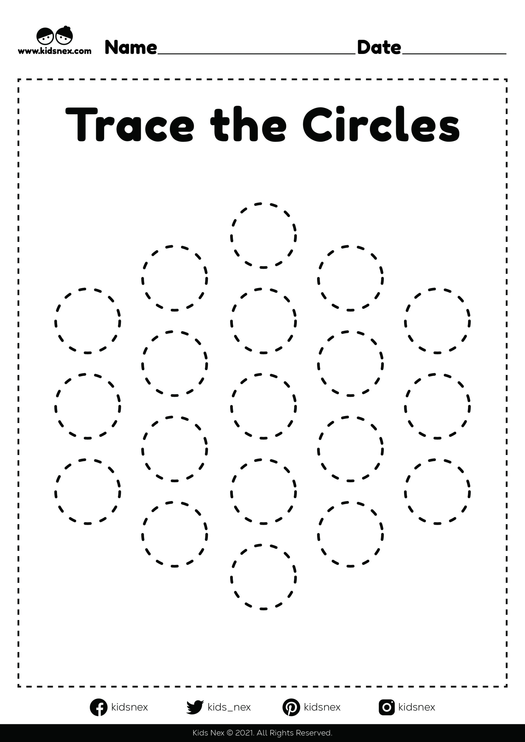 Tracing Circles Worksheet Free Printable KidsNex Tracing Circles Worksheet Free Printable KidsNex