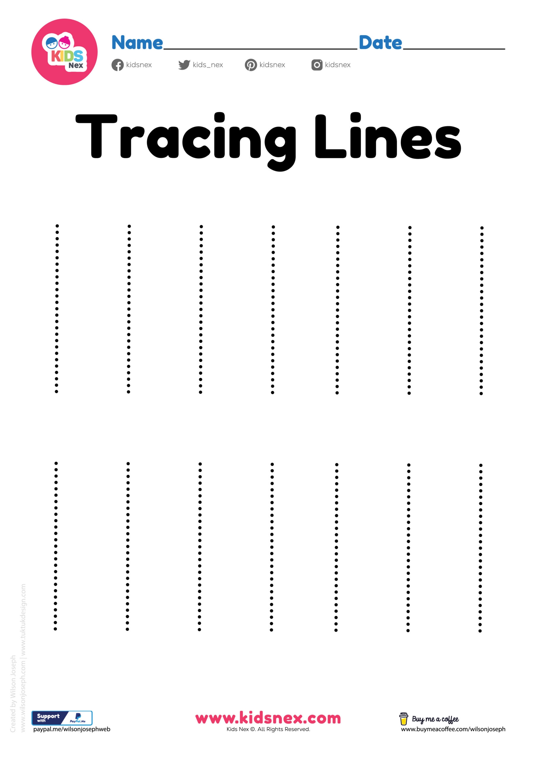 Printable Tracing Lines Worksheets For Preschoolers
