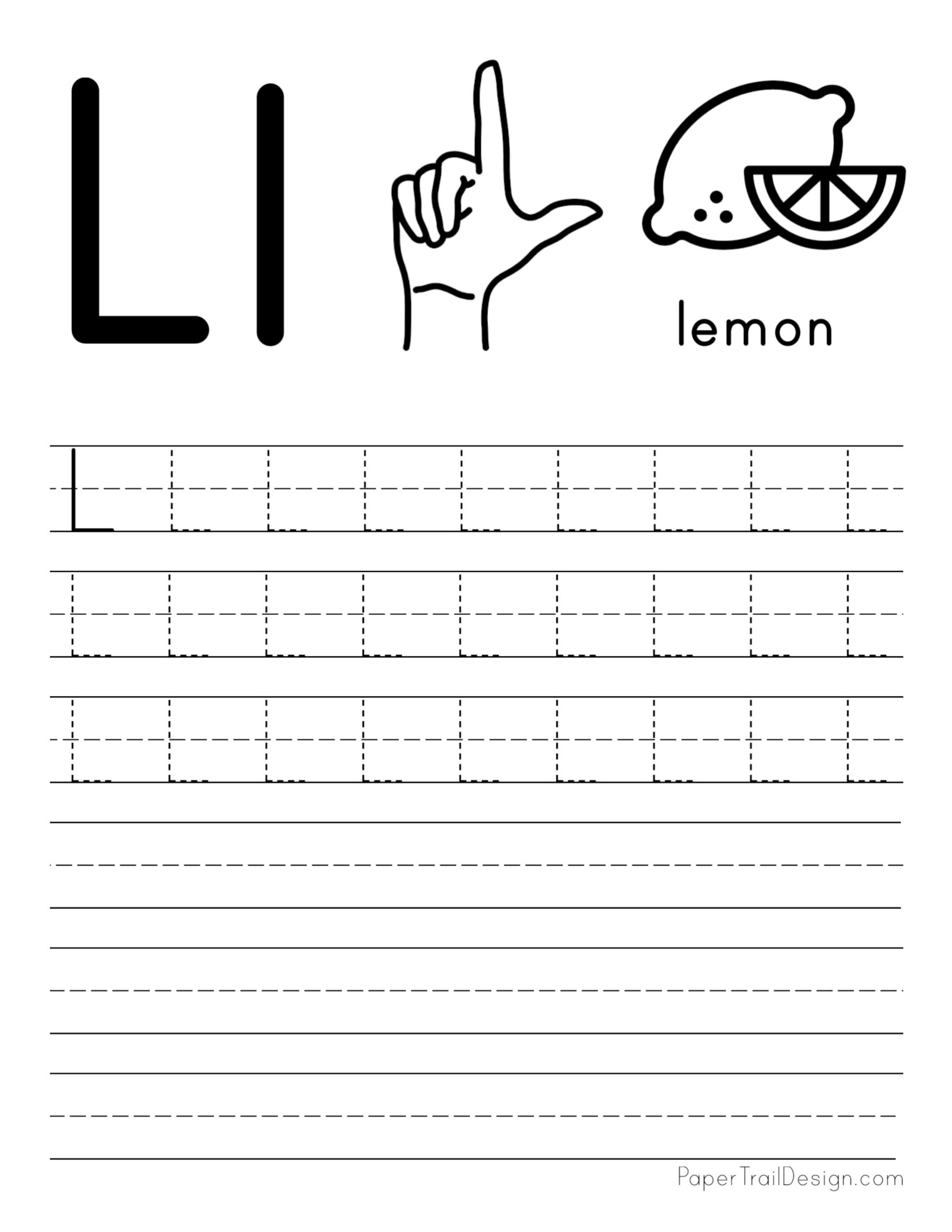 Tracing Letter L L Worksheet Worksheets Library