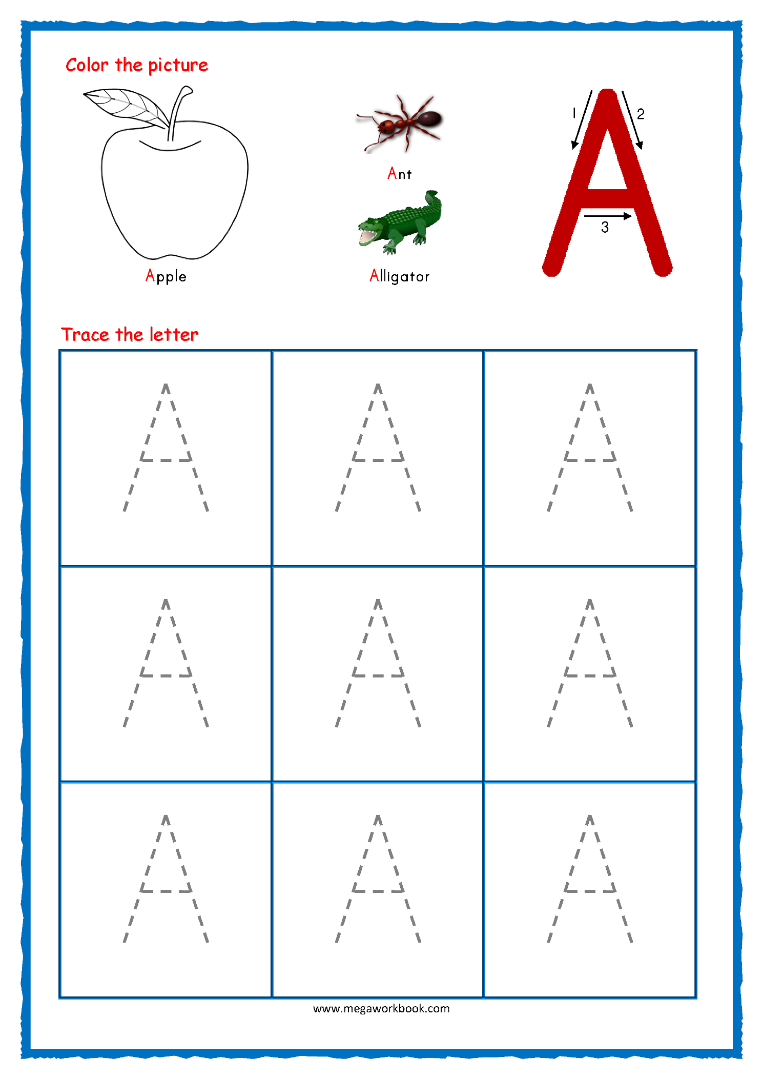 Tracing Letters Alphabet Tracing Worksheets Free Printable Capital Letter Tracing Worksheets MegaWorkbook