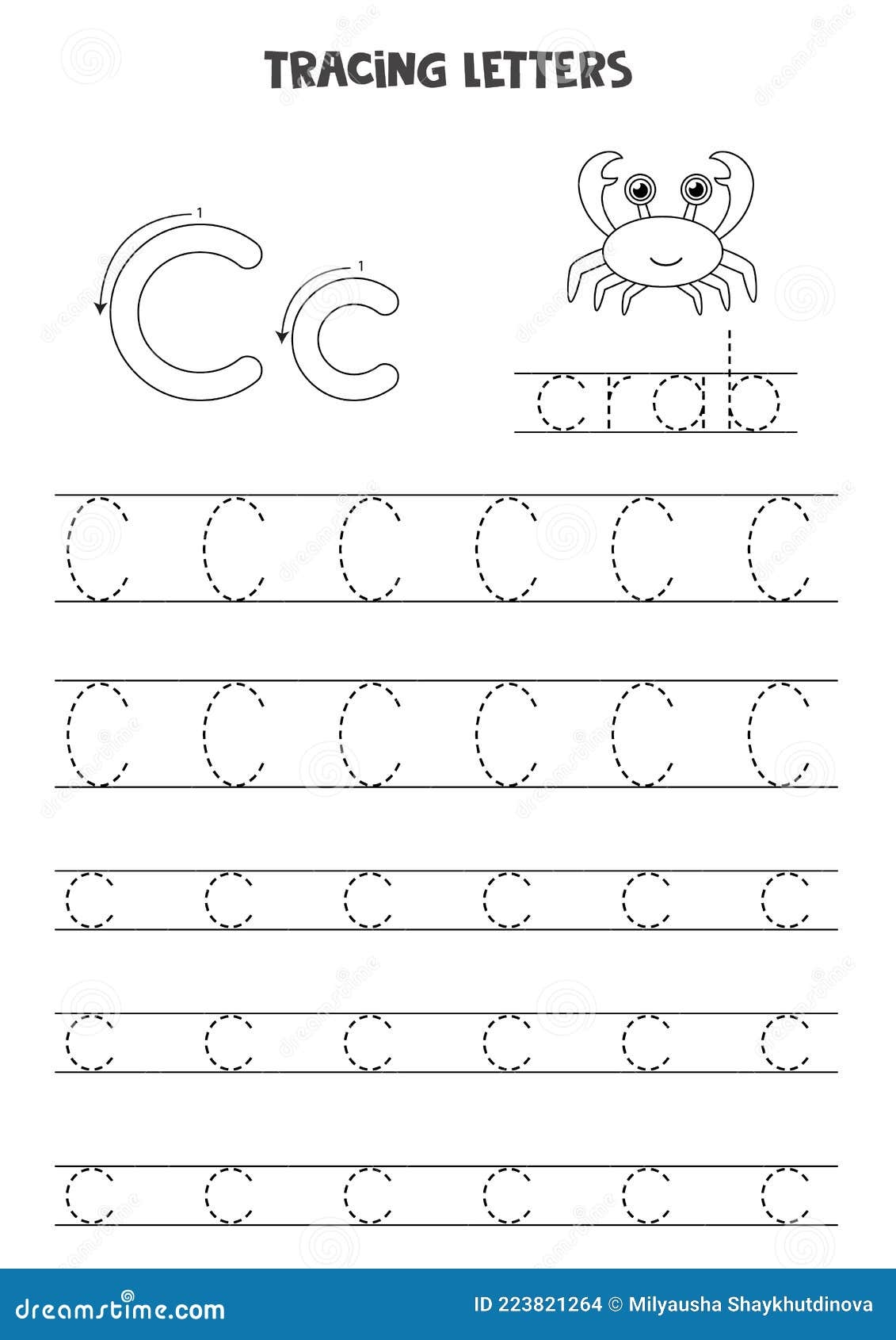 Tracing Letters Of English Alphabet Black And White Worksheet Stock Vector Illustration Of Alphabet Worksheet 223821264