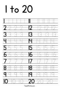 Free Printable Number Tracing Worksheets