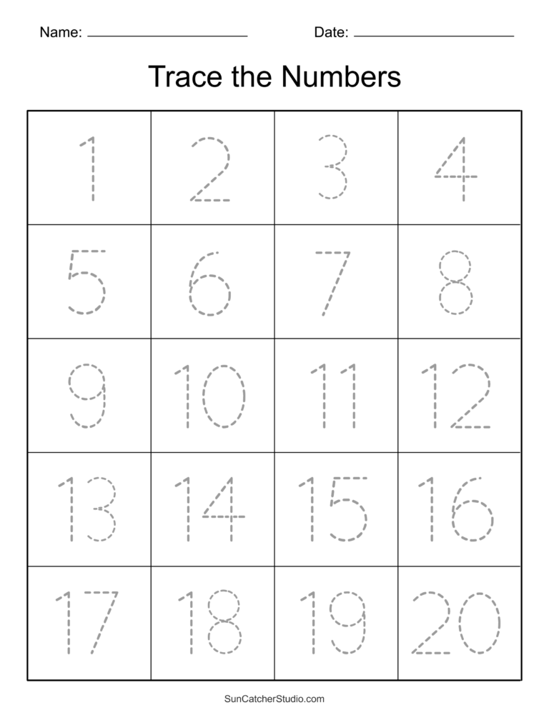 Tracing Numbers Free Printable Practice PDF Worksheets Free 