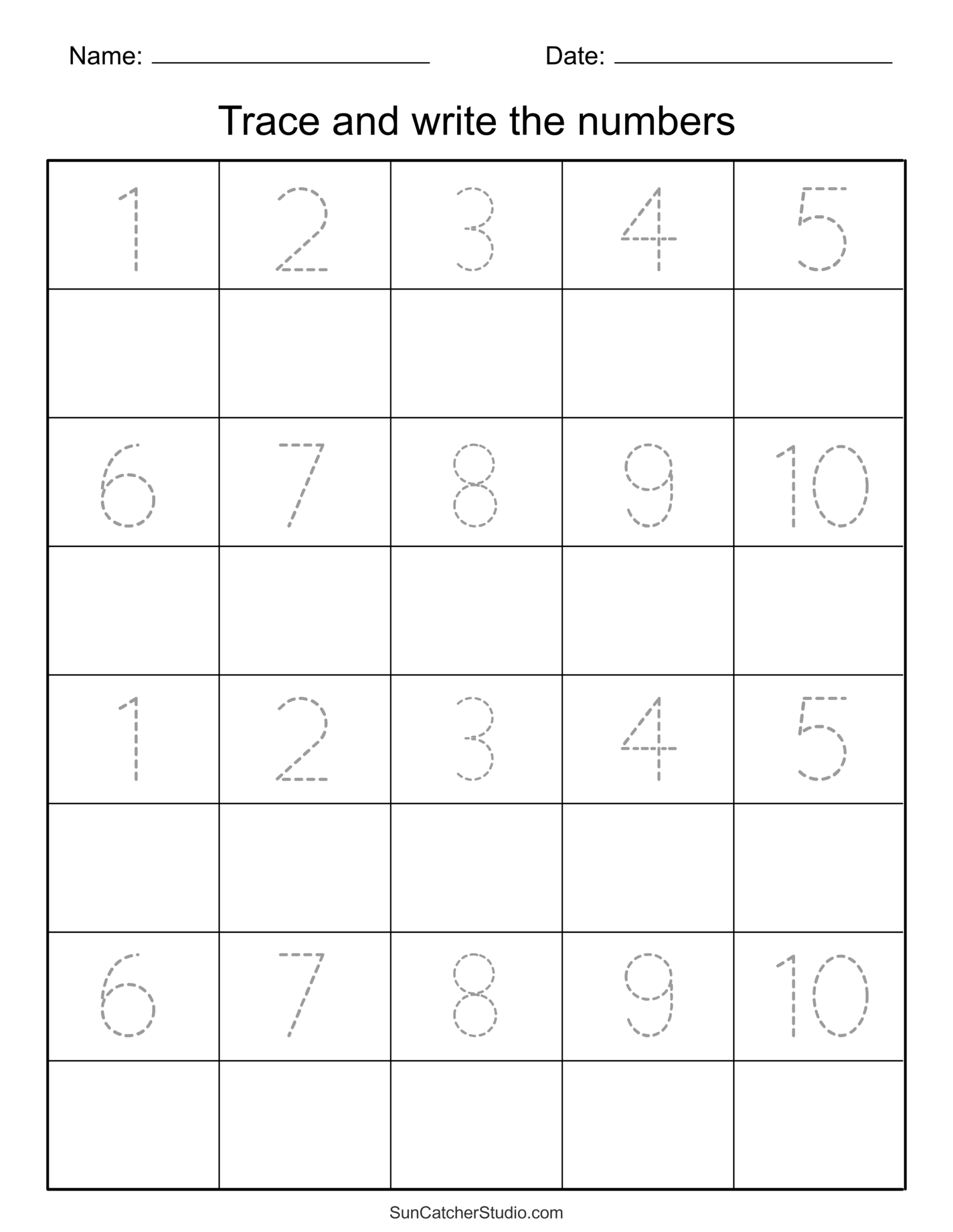 Tracing Numbers Free Printable Practice PDF Worksheets Free Printables Monograms Design Tools Patterns U0026 DIY Projects