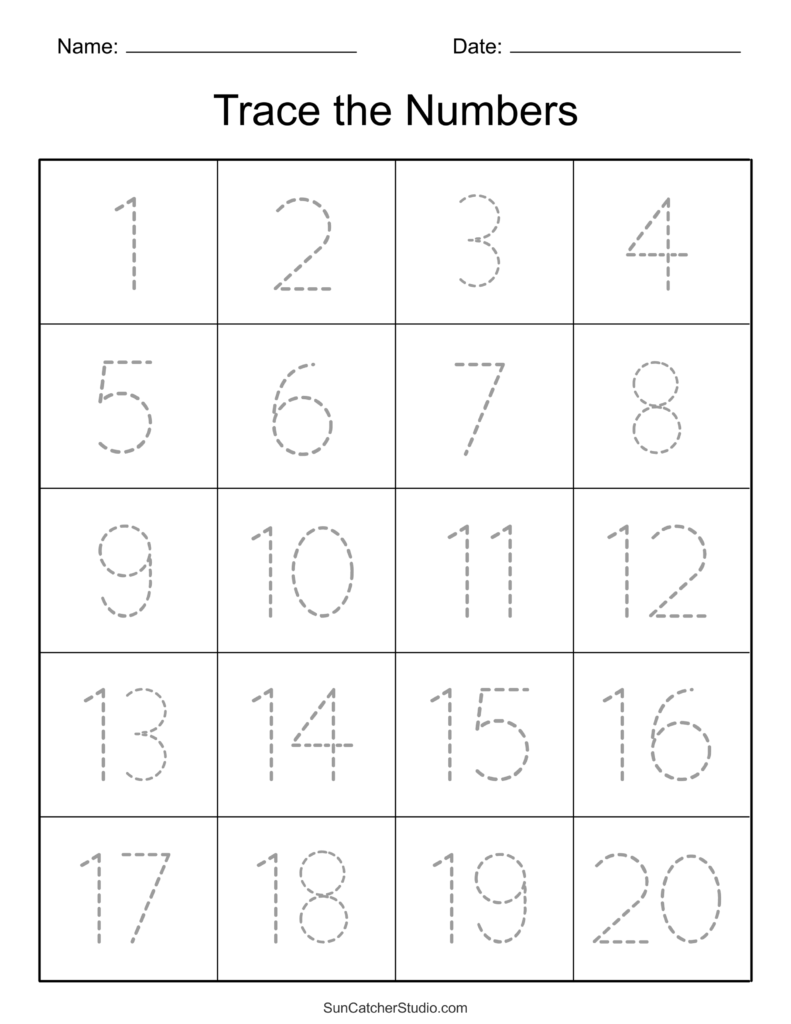 Tracing Numbers Worksheets Free Printable