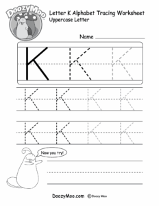 Free Printable Letter K Tracing Worksheets