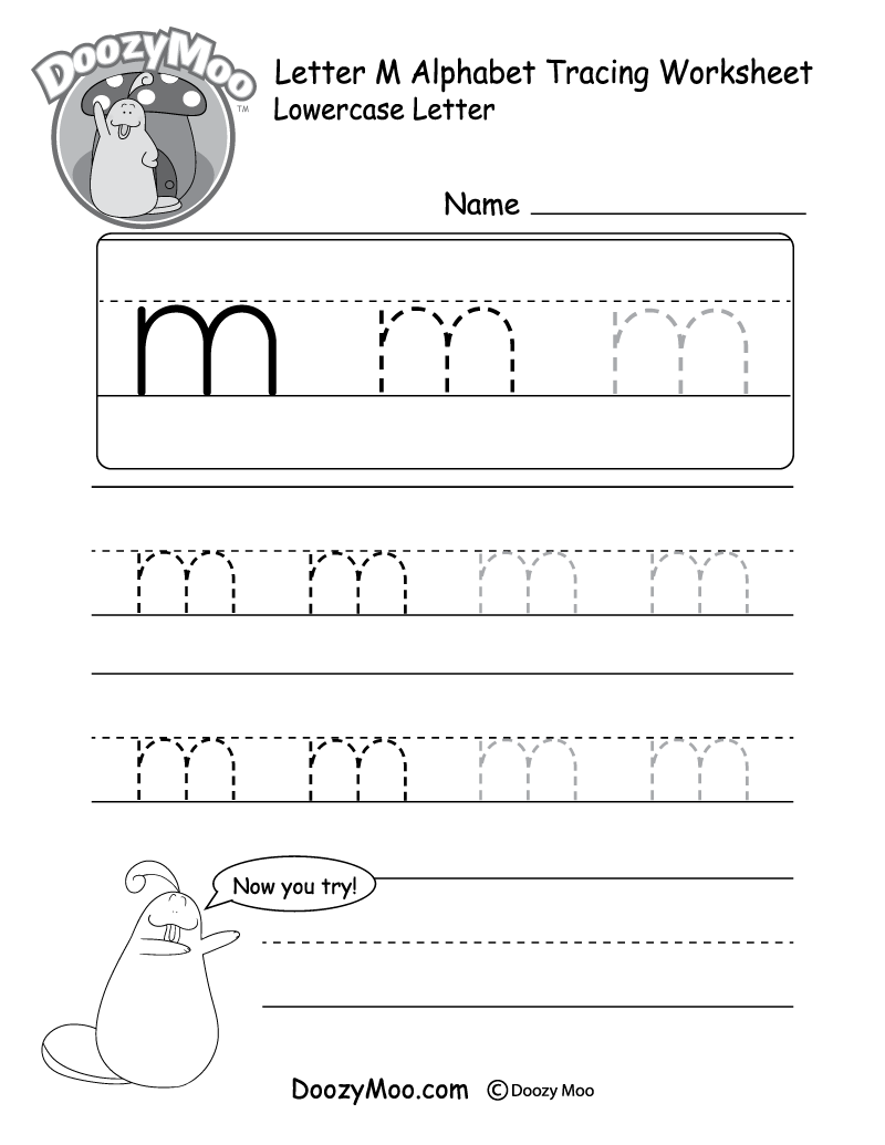 Uppercase Letter M Tracing Worksheet Doozy Moo