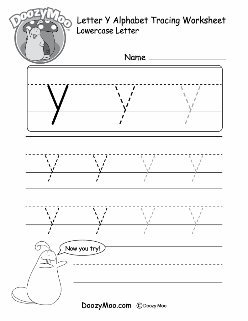 Uppercase Letter Y Tracing Worksheet Doozy Moo