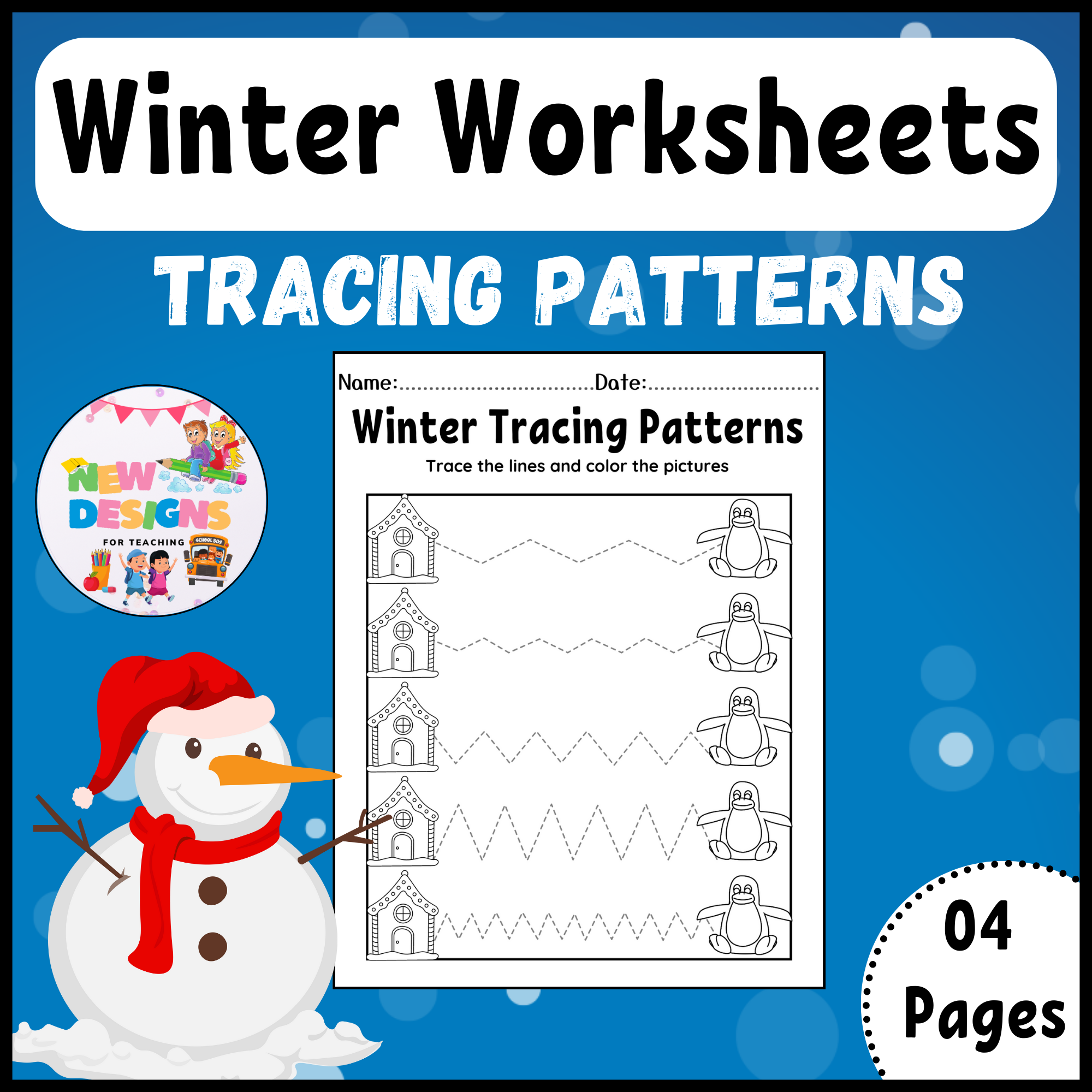 Winter Tracing Patterns Printable Winter Worksheets Made By Teachers