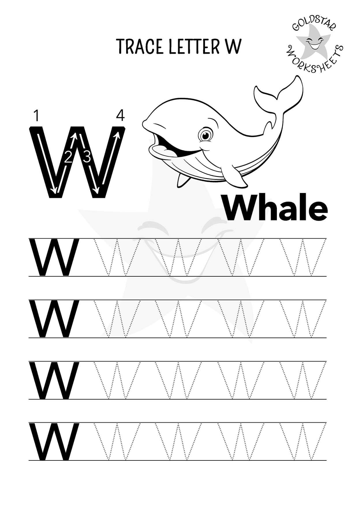 Wonderful U0026 Free Letter W Tracing Worksheets Whales Wolves U0026 Worms 
