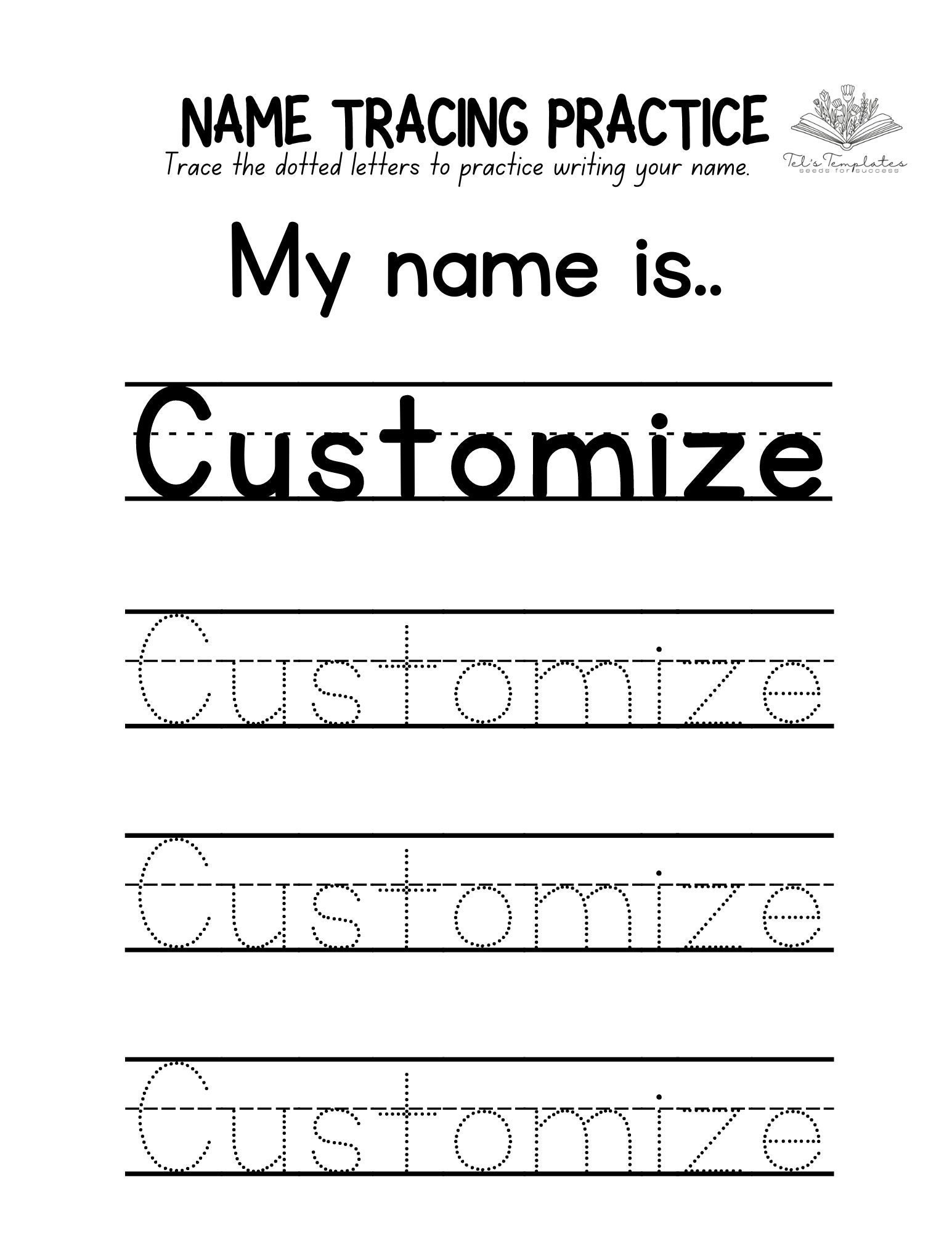 Preschool Free Printable Name Tracing